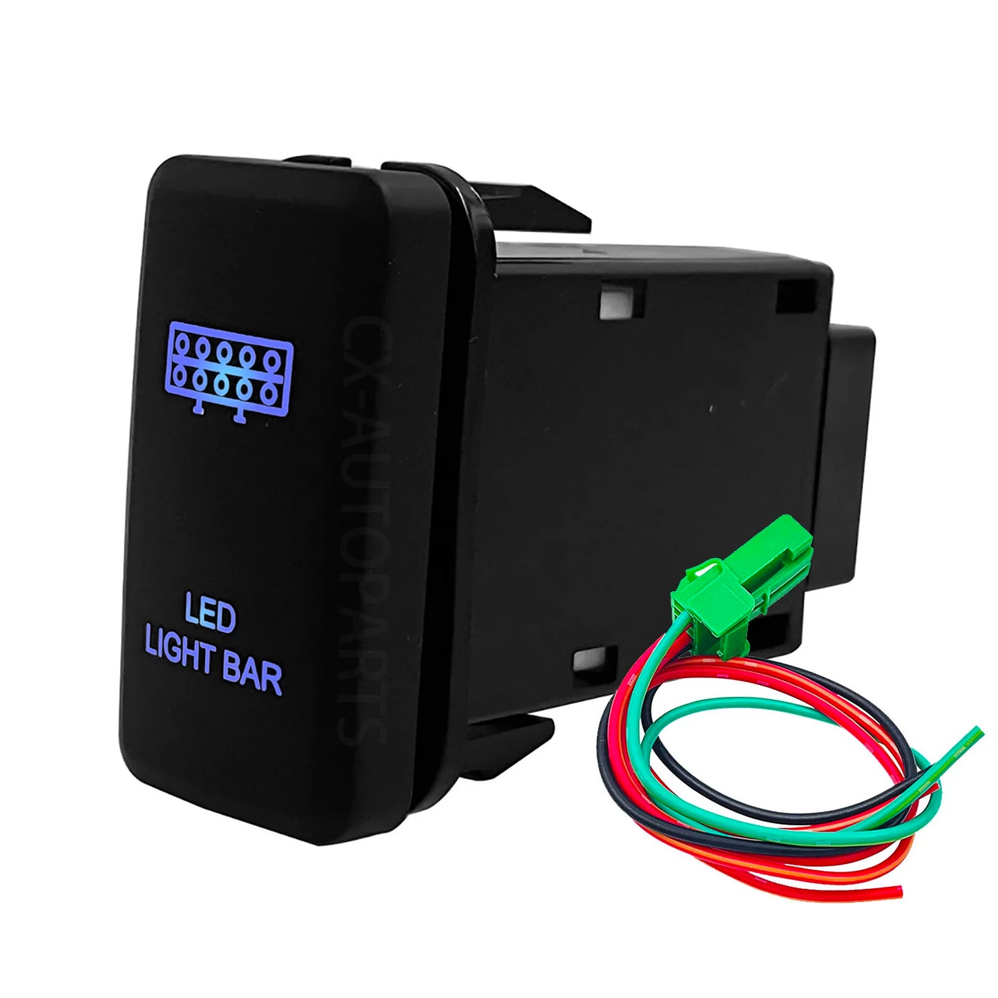 Car Push Switch Blue Led For Toyota Tacoma FJ LandCruiser 4Runner Highlander Hilux Prado LED DRL Light Bar On Off Push Button