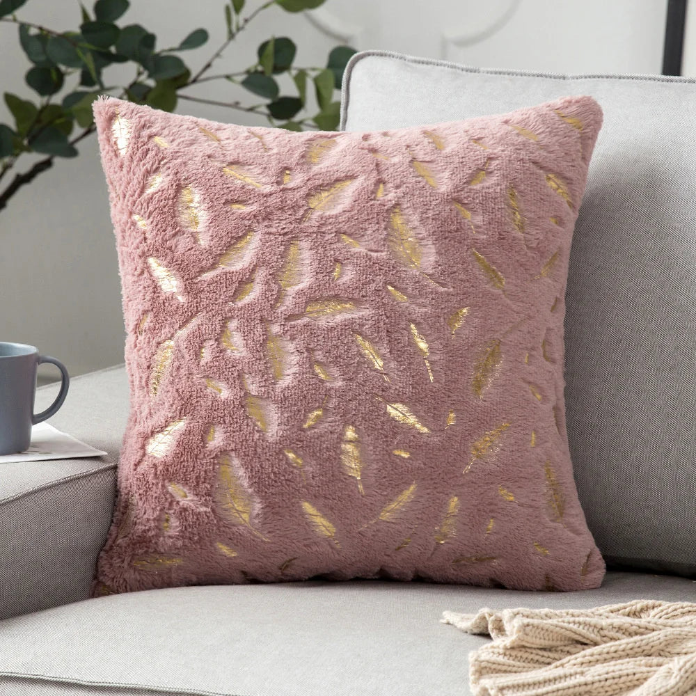 Plush Faux Fur Cushion Cover 43x43cm - Golden Fur Decorative Pillow Case - photo 11