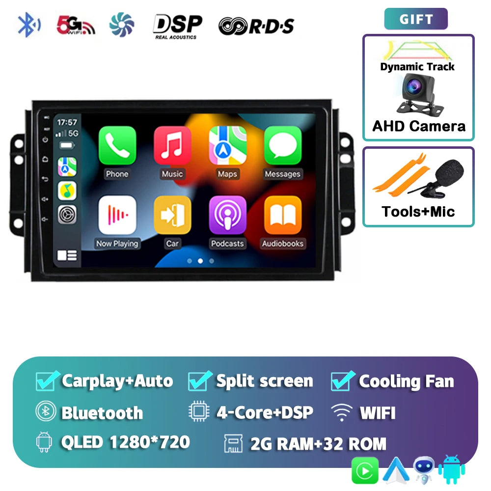 Car Stereo with Apple CarPlay & Android Auto, Compatible with Chery Tiggo 3 3X & Tiggo 2 (2016-2020)