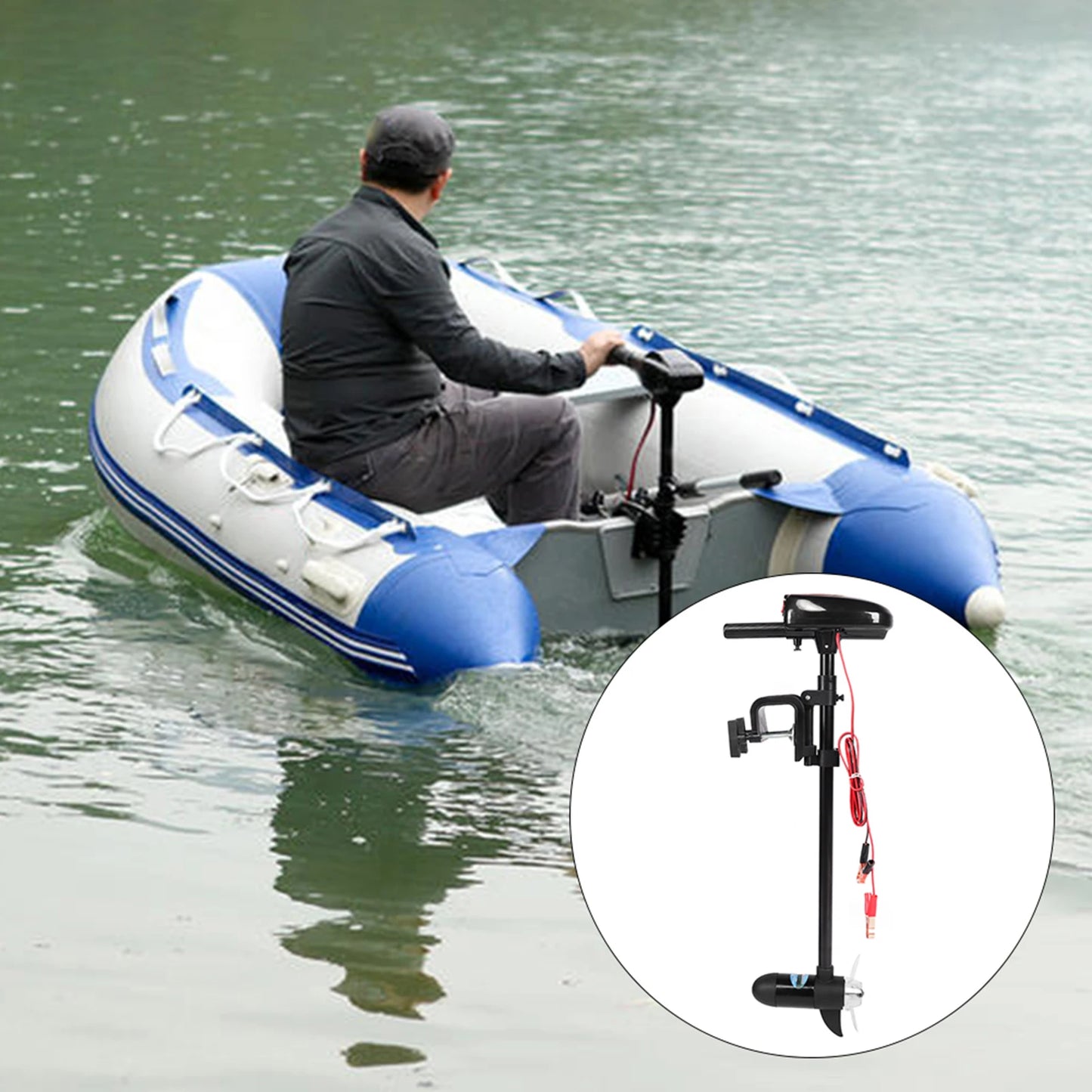 12V 18lbs Brushed Multi‑Gear Electric Mount Trolling Motor with Propeller for Inflatable Boat Boat Engine Mount Trolling Motor
