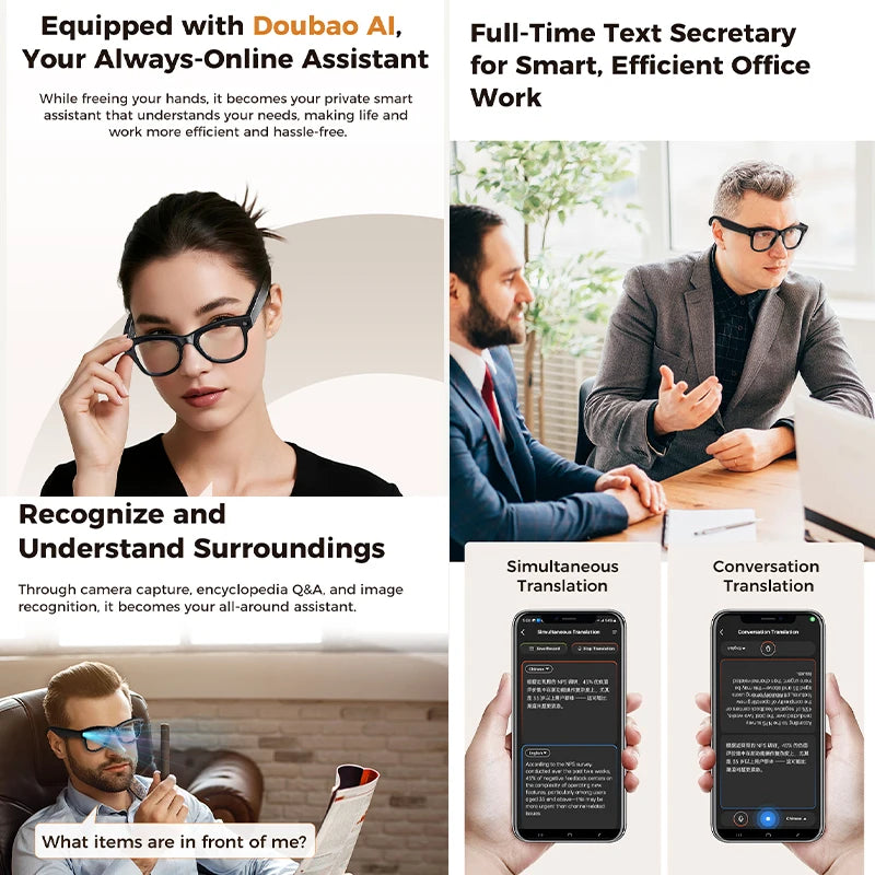 AI Smart Glasses — 4K Camera, 32GB & Language Translation