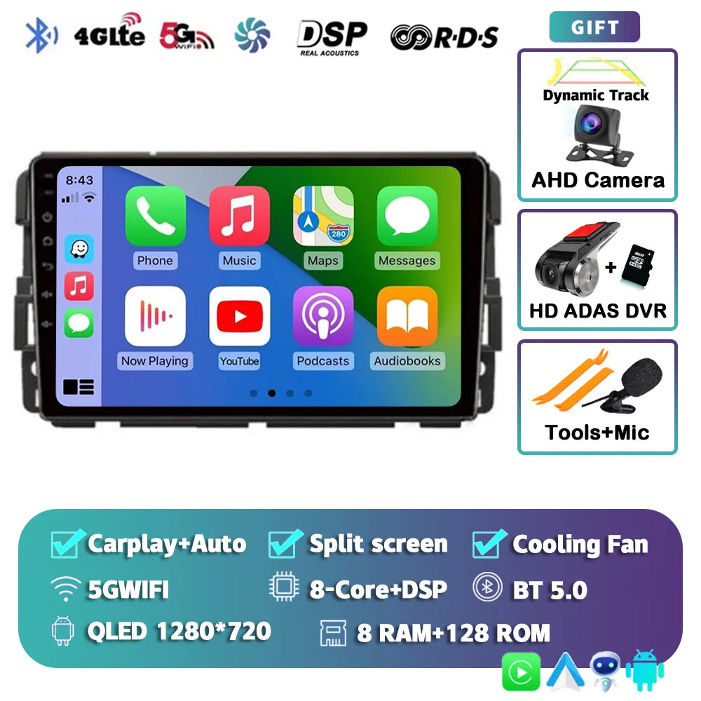 Android 16 Car Radio Multimedia Player For Chevrolet Silverado Impala GMC Yukon Acadia Sierra Carplay Car Stereo Dsp Ai Voice BT