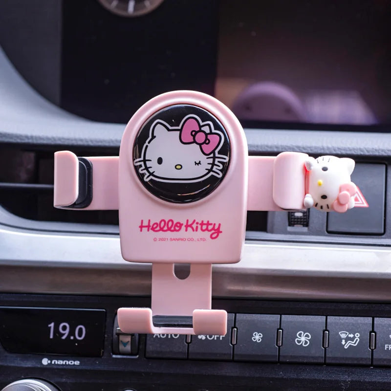 Hello Kitty mobile phone car mount  aromatherapy air vent clip car navigation rack suction cup  support car fixed Birthday gift