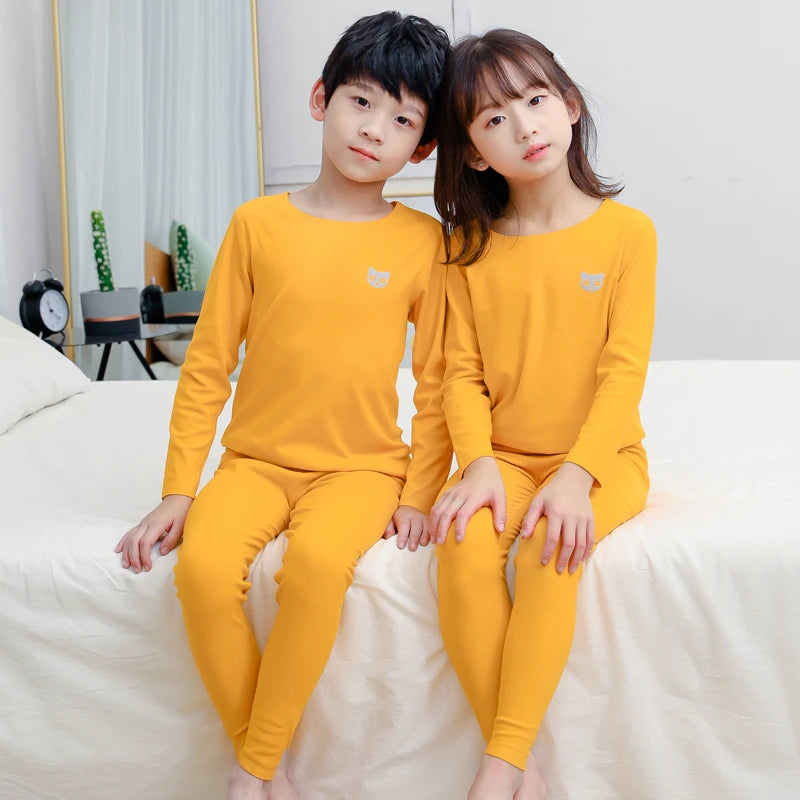 Kids Thermal Underwear Top and Pants - Autumn Winter Base Layer Set - photo 10