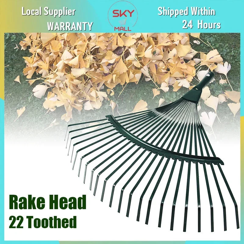 1Pc 22-tooth Garden Leaf Rake Grass Farming Rake Durable Iron Potting Garden Rake for Gardeners and Landscapers Reliable Tools