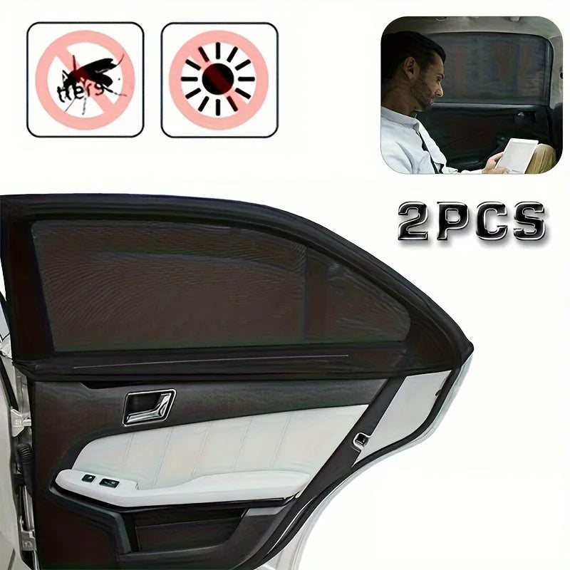 Car Window Mosquito Net & Sunshade Mesh Curtain (2-Pack)