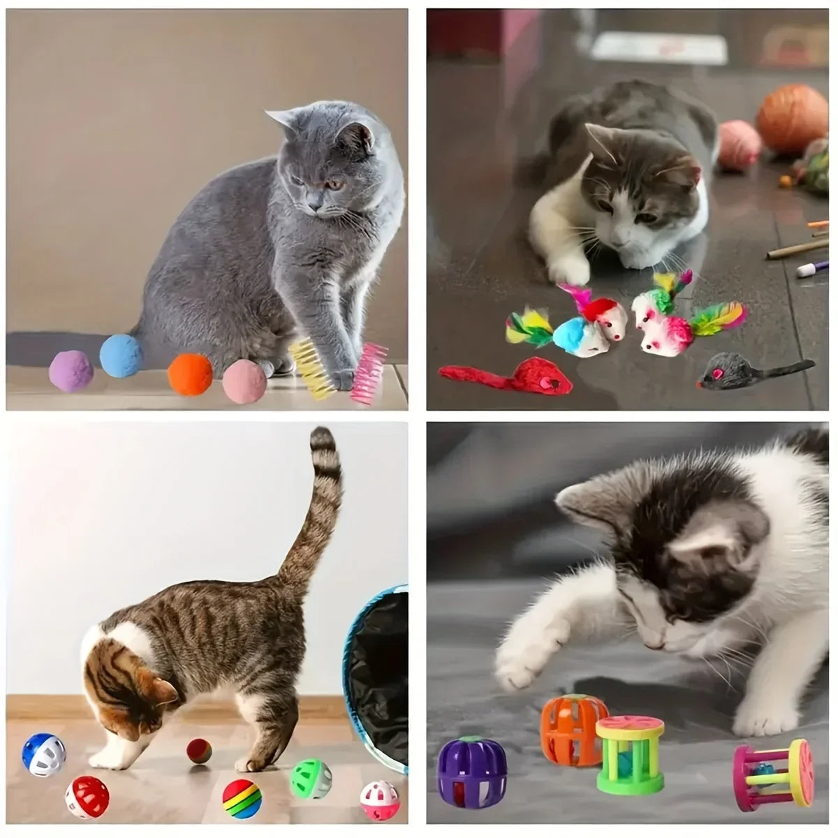 Cat Toy Mixed Pack - 10, 15 or 20 Piece Plastic & Plush Set – photo 3