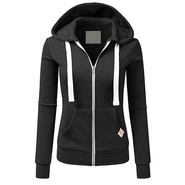 Women's Zip Up Hooded Sweatshirt - Casual Long Sleeve Jacket - photo 9
