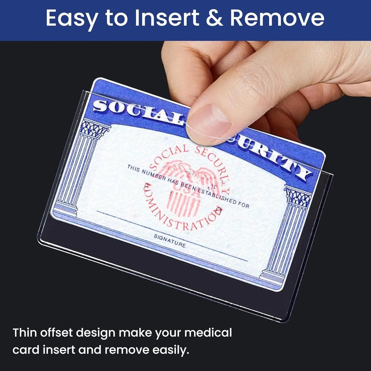10PCS Soft Clear PVC Waterproof Card Protector Sleeves, Fits SSN, New Medicare, Business IDs & Credit Cards,easily identifiable