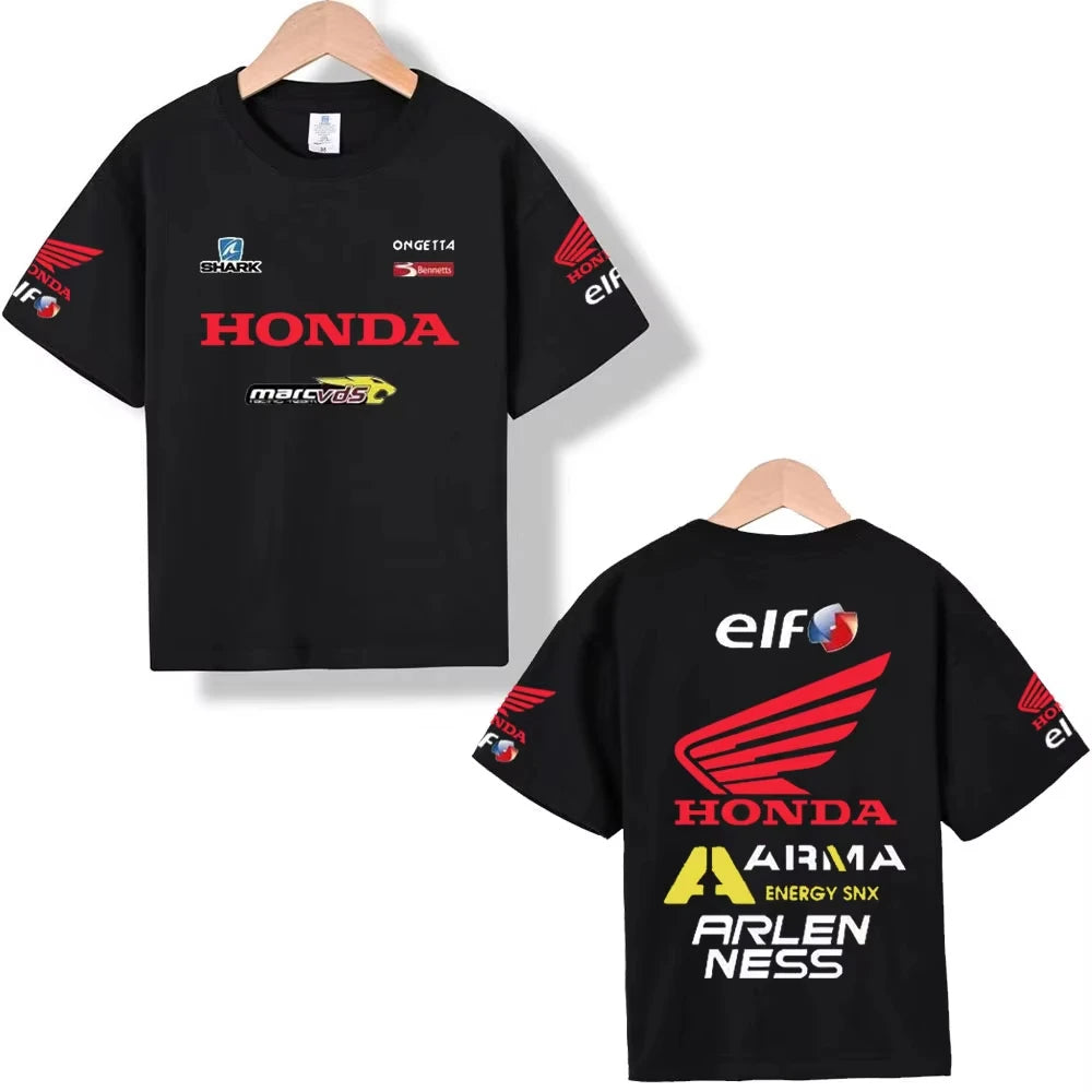 Summer Honda Motorcycle Short Sleeve Factory Team Racing Suit Cbr 650 Gold Wing Men's and Women's Cycling Cotton Loose T-Shirt