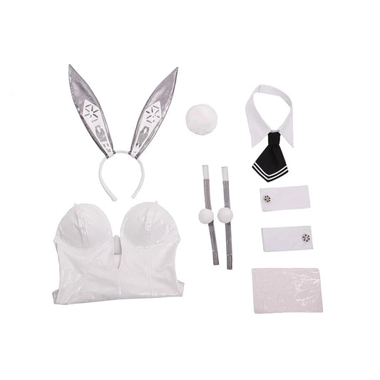 Bunny Girl Cosplay Costume - White & Black Bodysuit Jumpsuit for Women - photo 4