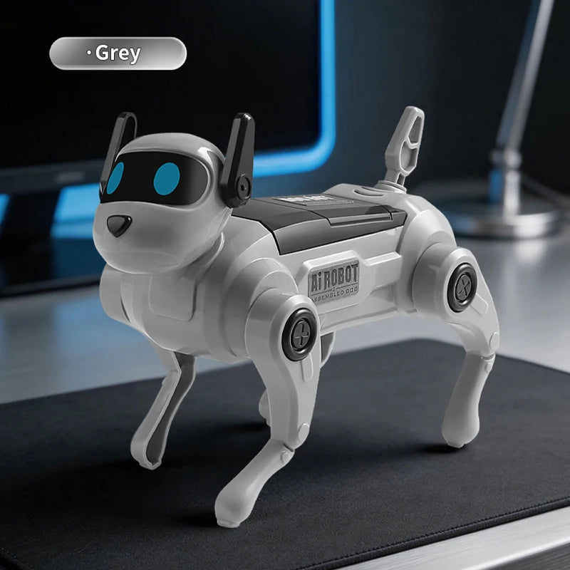 DIY Electronic Dog Assembly Intelligent Robot Dog Children's Educational Toys Voice Control Simulated Pet Puppy Toy Kids Gifts