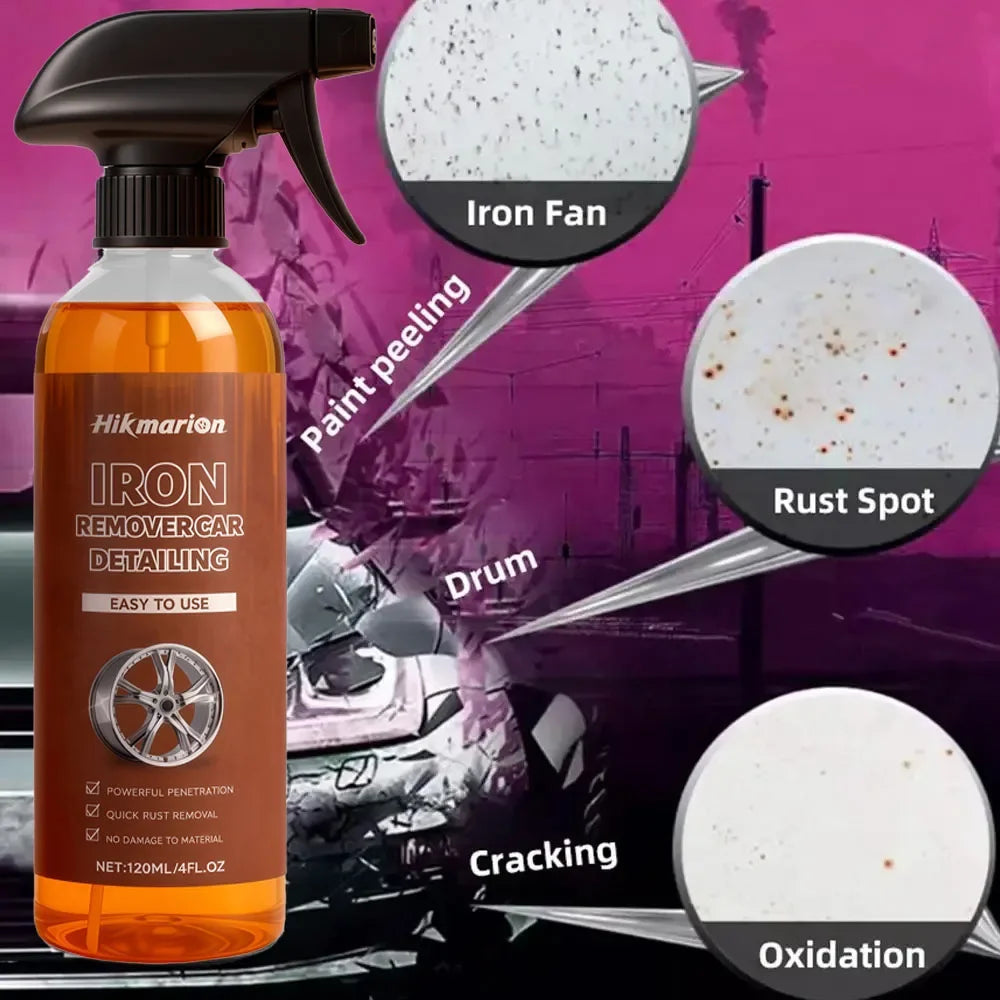 Car Rust Removal Spray Iron Powder Rust Remover Auto Rust Cleaning Agent Paint Chrome Paint for Metal Surfaces Cleaning Tool