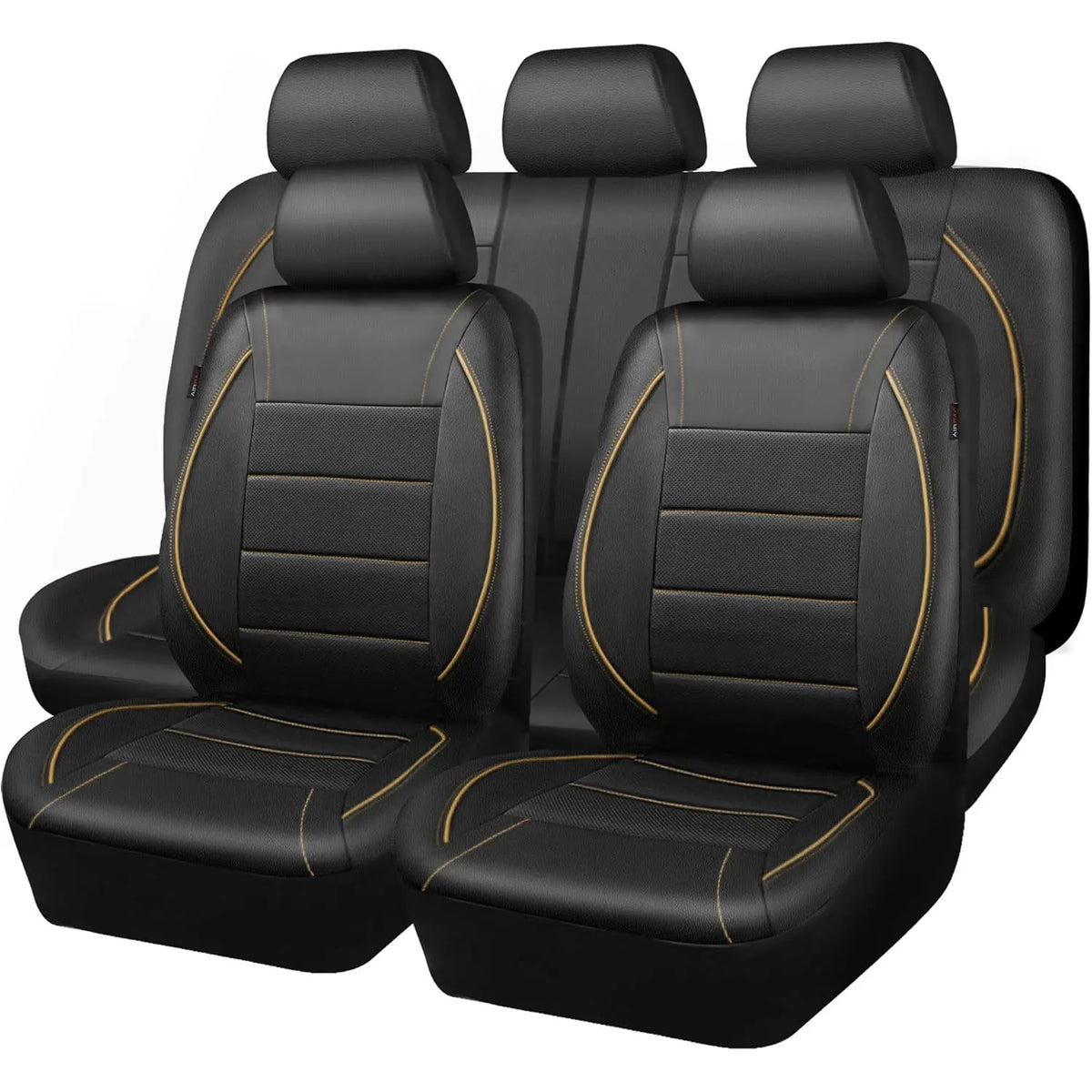 Universal Leather Car Seat Covers Simple Style Breathable Full Set or Front Pair