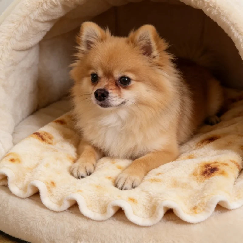 Round Pancake Flannel Pet Mat - Plush Floor Blanket for Cats and Dogs - photo 4