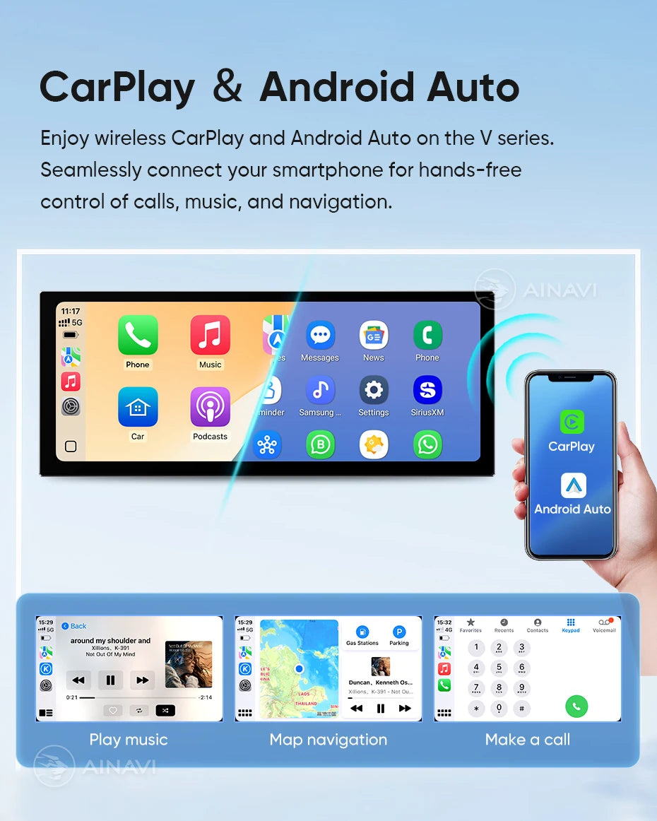 Ainavi 12.3 inch Car Radio For Toyota Corolla 2019 2020 2021 2022 2023 E210 Wireless Carplay Android Auto 4G Car Multimedia 2DIN