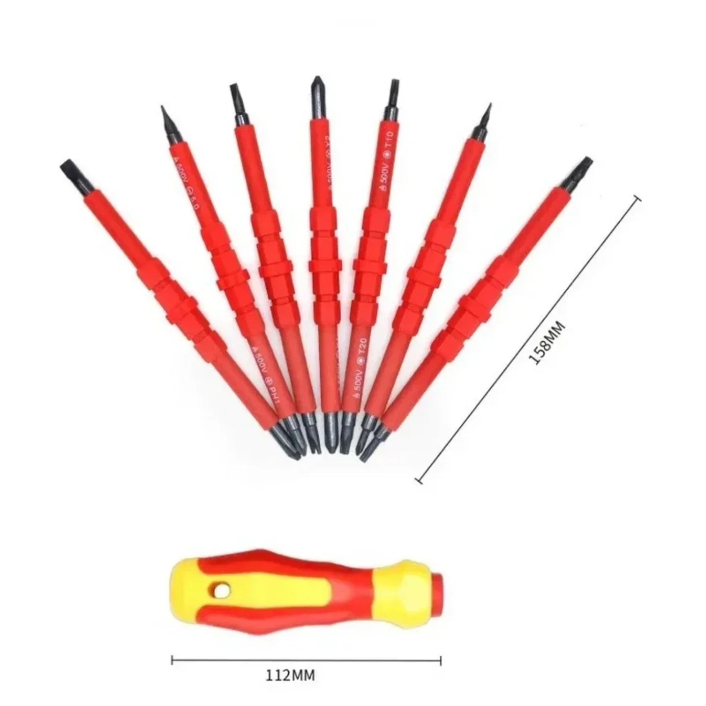 15Pcs 1000V Insulated Screwdrivers Set Electrician Repair Tools Magnetic Slotted Phillips Torx Bits Kit
