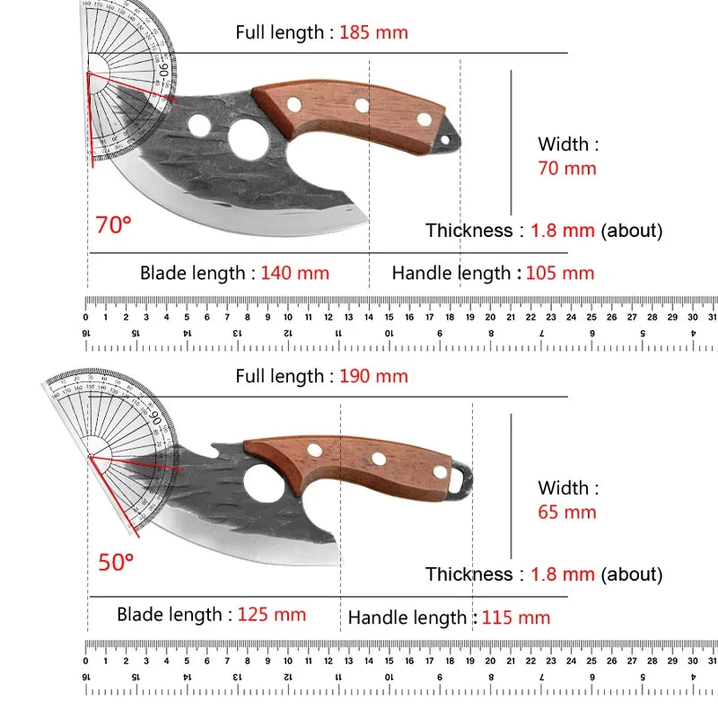 Multifunctional Knife Forged Kitchen Knife Stainless Steel Meat Cleaver Boning Knife with Bottle Opener Pocket With Knife Cover