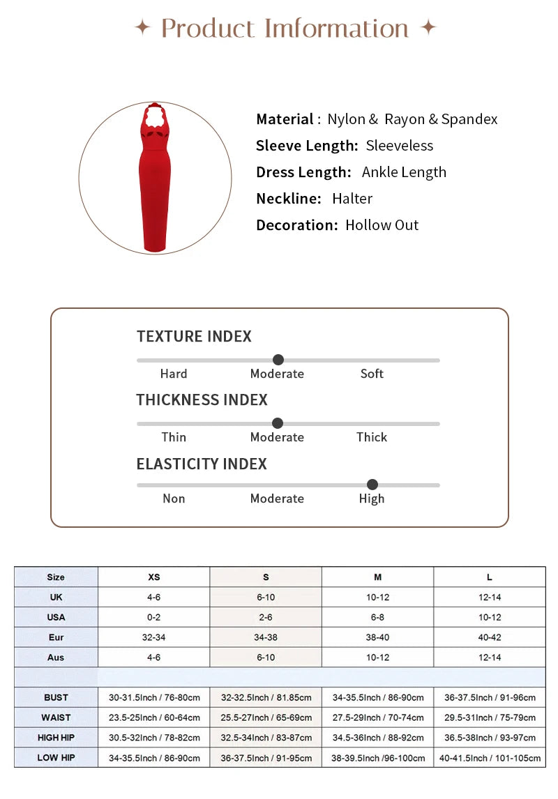 VC Black Halter Elegant Dress For Women 2026 New Summer Evening Party Celebrity Bodycon Long Dress Red Brown Prom Vestido