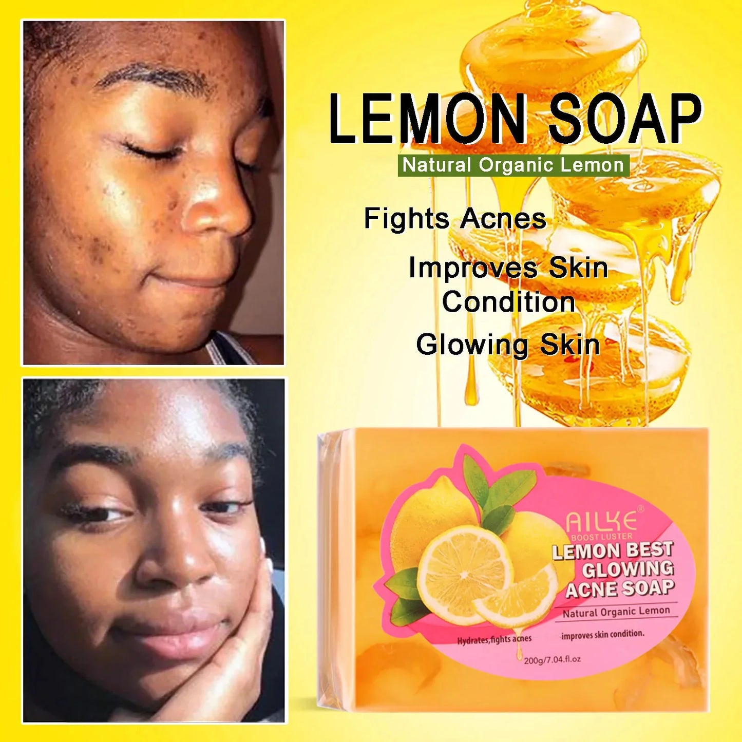 AILKE Natural Skin Brightening Set, Clean Darkness, Acne, Stains, Moisturize, Lightening, Smooth, Improve Rough and Dry Skin
