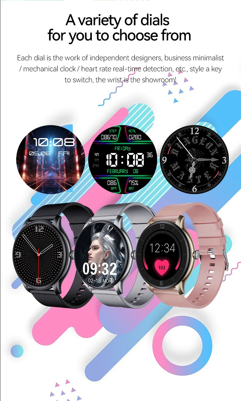 LAXASFIT 2026 New Fashionable Men's Smart Watch Wireless Call Digital Fitness Tracker Sports Smartwatch For Women's Android iOS