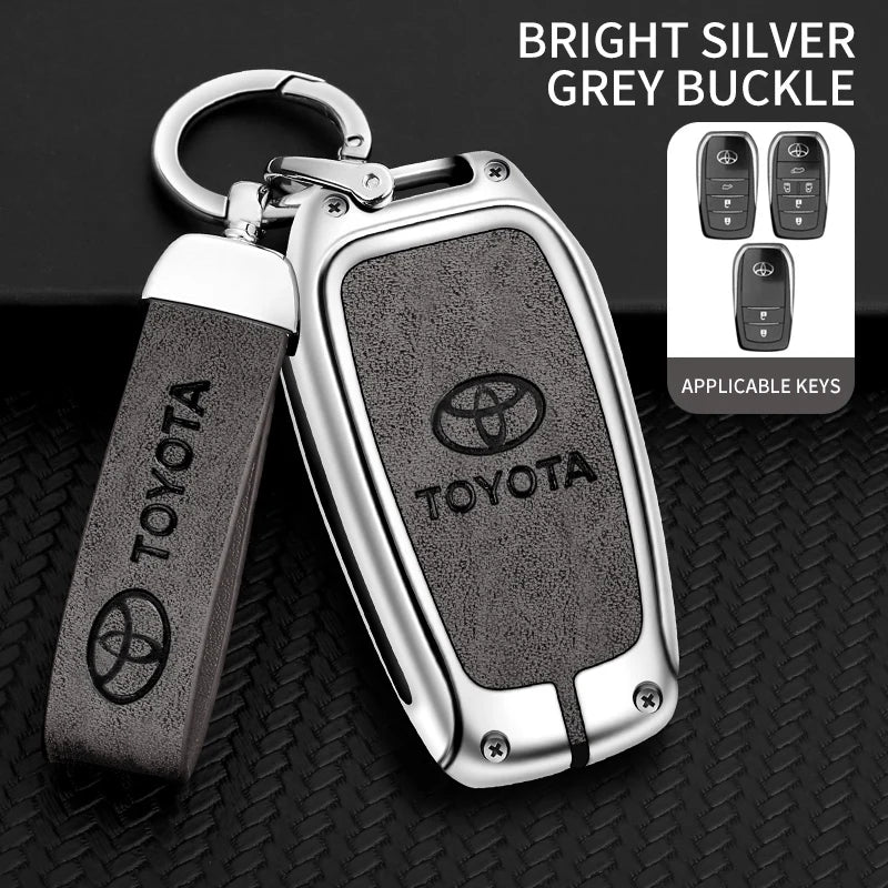 Car Key Case Cover Shell For Toyota Land Cruiser 200 Prado Crown Yaris Cross Hilux Innova Fortuner Camry Alphard PREVIA Vellfire