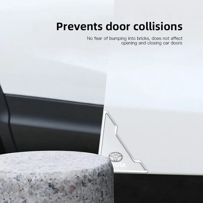 2Pcs Car Door Corner Protector Stickers Decoration For Toyota Land Cruiser Sienna Rav4 Prado Tacoma Yaris Rush Fortuner CHR Voxy