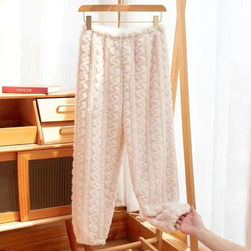 Women's Thick Coral Fleece PJs - Round Neck Winter Sleepwear, Plus Size - photo 11