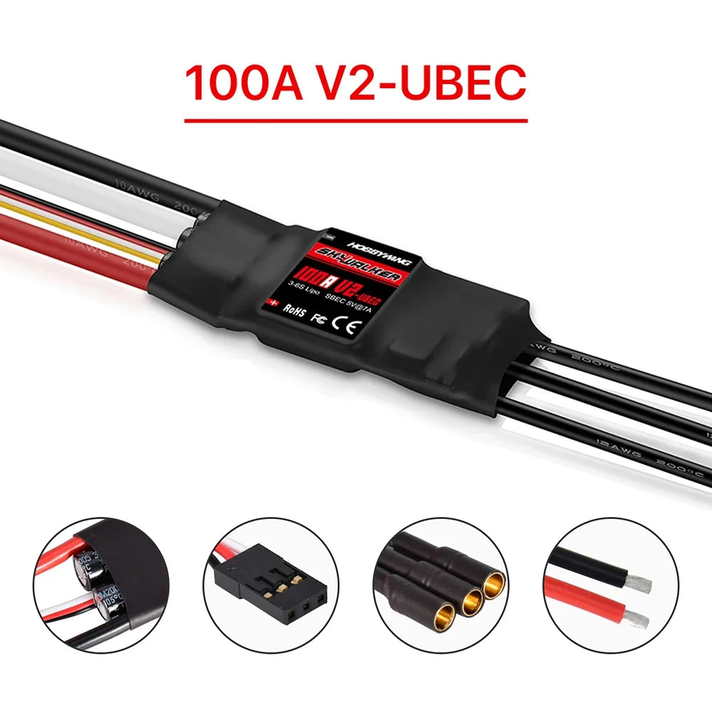 Hobbywing Skywalker V2 20A 30A 40A 50A 60A 80A 100A Brushless ESC BEC Speed Controller With Reverse Break For RC Fixed Wing