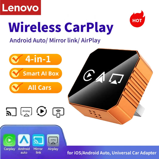 4-in-1 Wireless CarPlay & Android Auto Adapter with Screen Mirroring