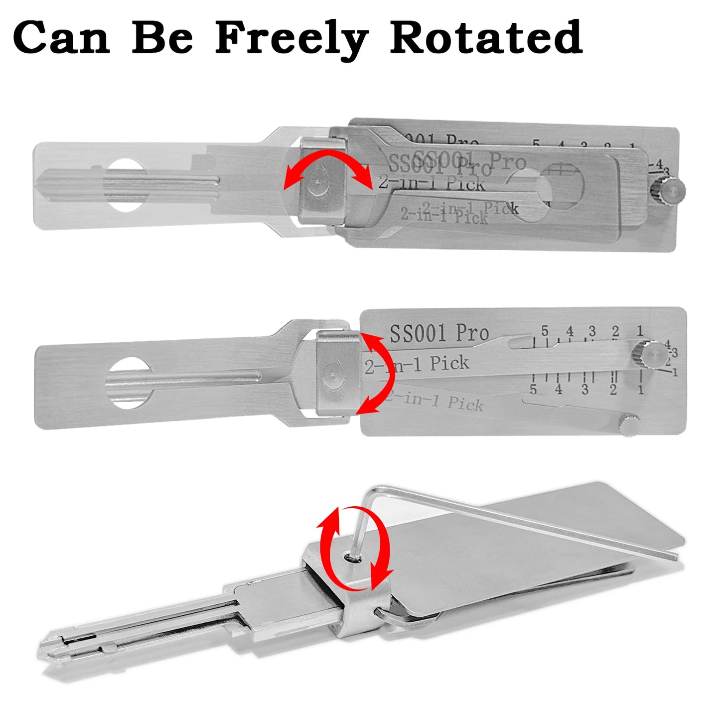 SS001Pro SS002Pro Decoder Portable Key 2-in-1 Stainles Steel Key SS001Pro Locksmith Tools Key SS002Pro Straight Slot Key Decoder