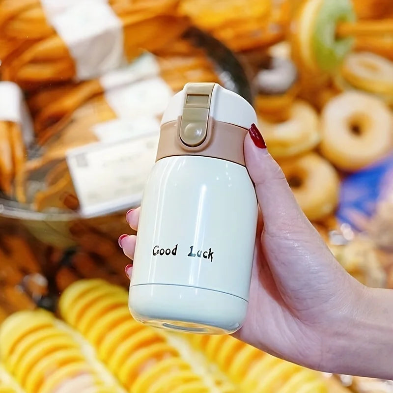 Wholesale 200ML Flip Top Thermal Mug Stainless Steel One Touch Kids Thermos Bottle Flask With Button Lid