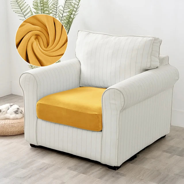 Velvet Sofa Covers for Living Room Elastic Plush Sofa Seat Cushion Cover Soft Couch Slipcover Furniture Protector for Home