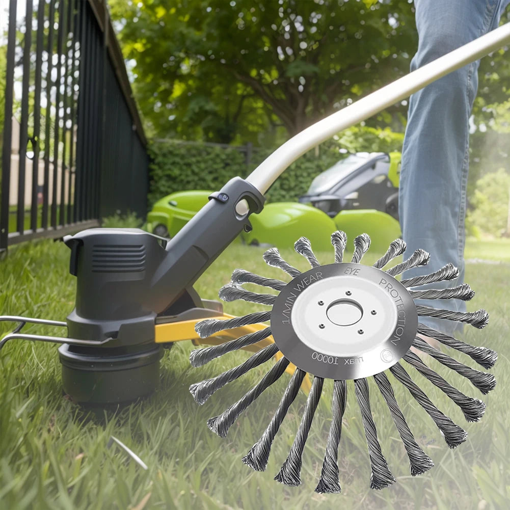 4/5/10Inch Weed Brush Cutter Head Lawn Mower Universal Grass Trimmer Head Steel Wire Wheel Brush Disc Garden Trimmer Head Weed