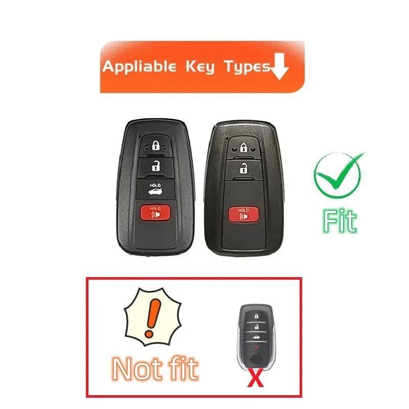 for Toyota Key Fob Cover For 2020-2024 Highlander 2018-2024 RAV4 Camry C-HR Corolla Avalon Prius Key Shell Case Keychain
