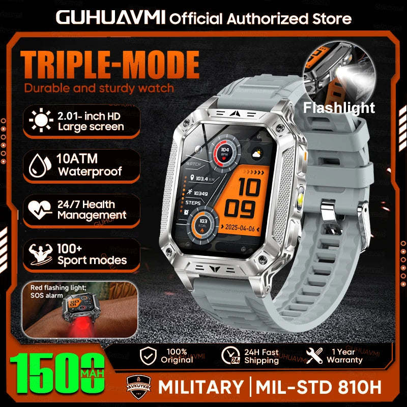 Rugged Smart Watch — 1500mAh, 10ATM Waterproof, BT Calling