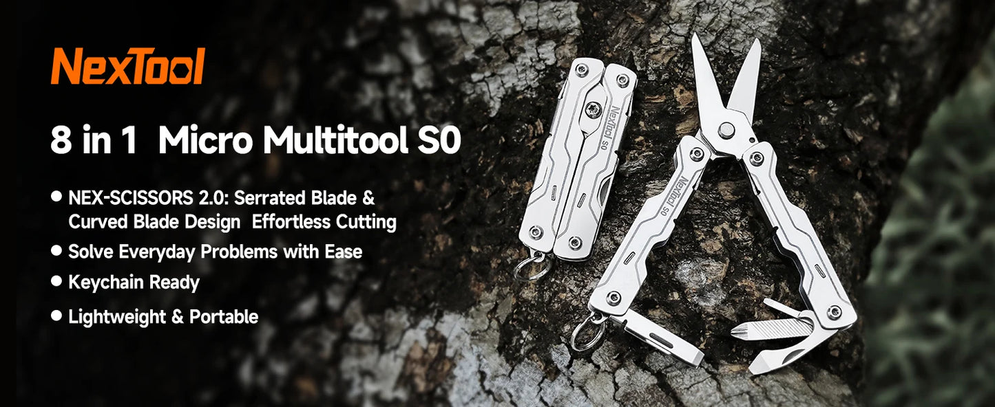NexTool 8 In 1 Micro Multitools S0 Mini Sailor Scissors Mini Pocket Multitool EDC Folding Hand Tools Camping Survival Multitool