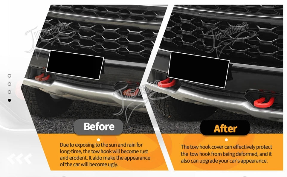 JIDIXIAN Fit for Chevrolet Silverado for GMC Sierra 2014-2026 Car Exterior Front Bumper Trailer Tow Hook Protective Cover