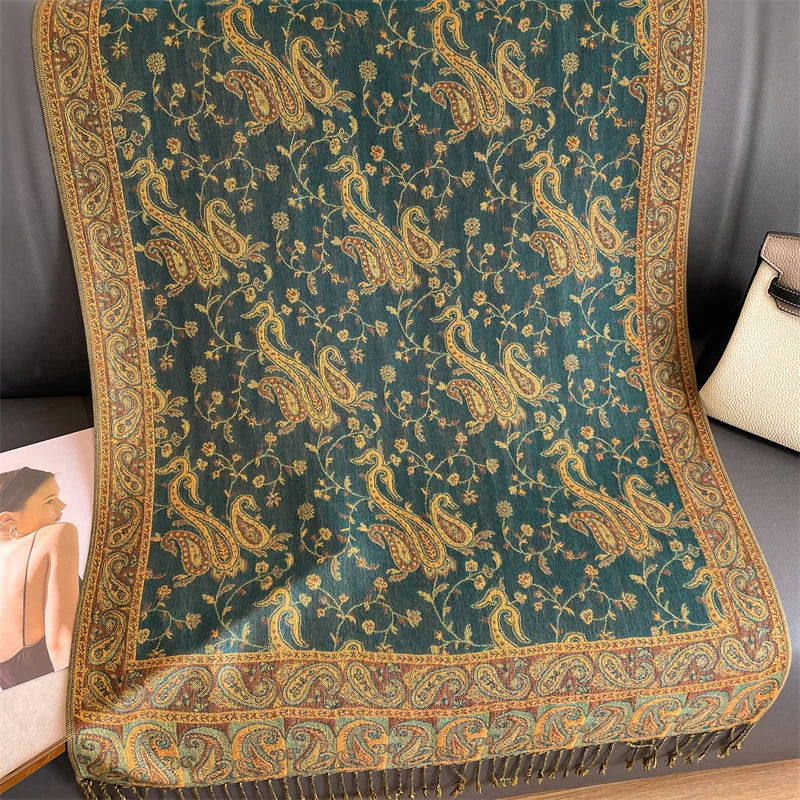 Women's Printed Pashmina Shawl, Soft Winter Scarf