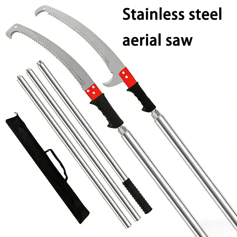 4m Telescopic Garden Pruning Saw – Stainless Steel Extending Pole, Multifunctional Hand Saw