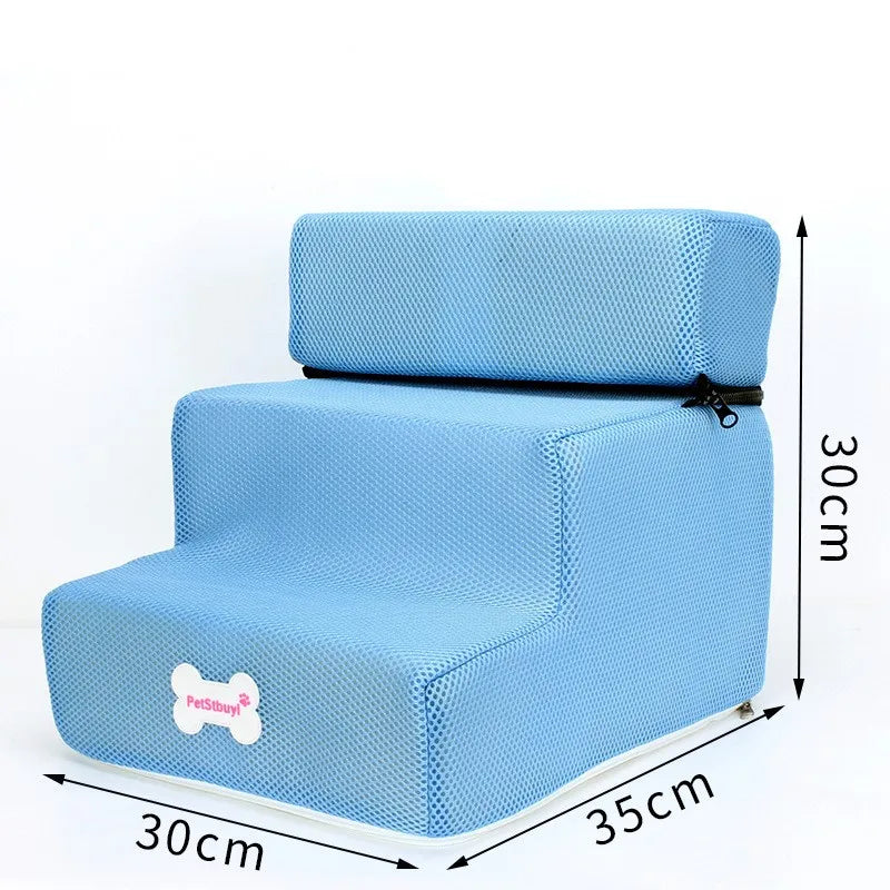 Hot Dog House-Style 3-Step Pet Stairs - Anti-Slip