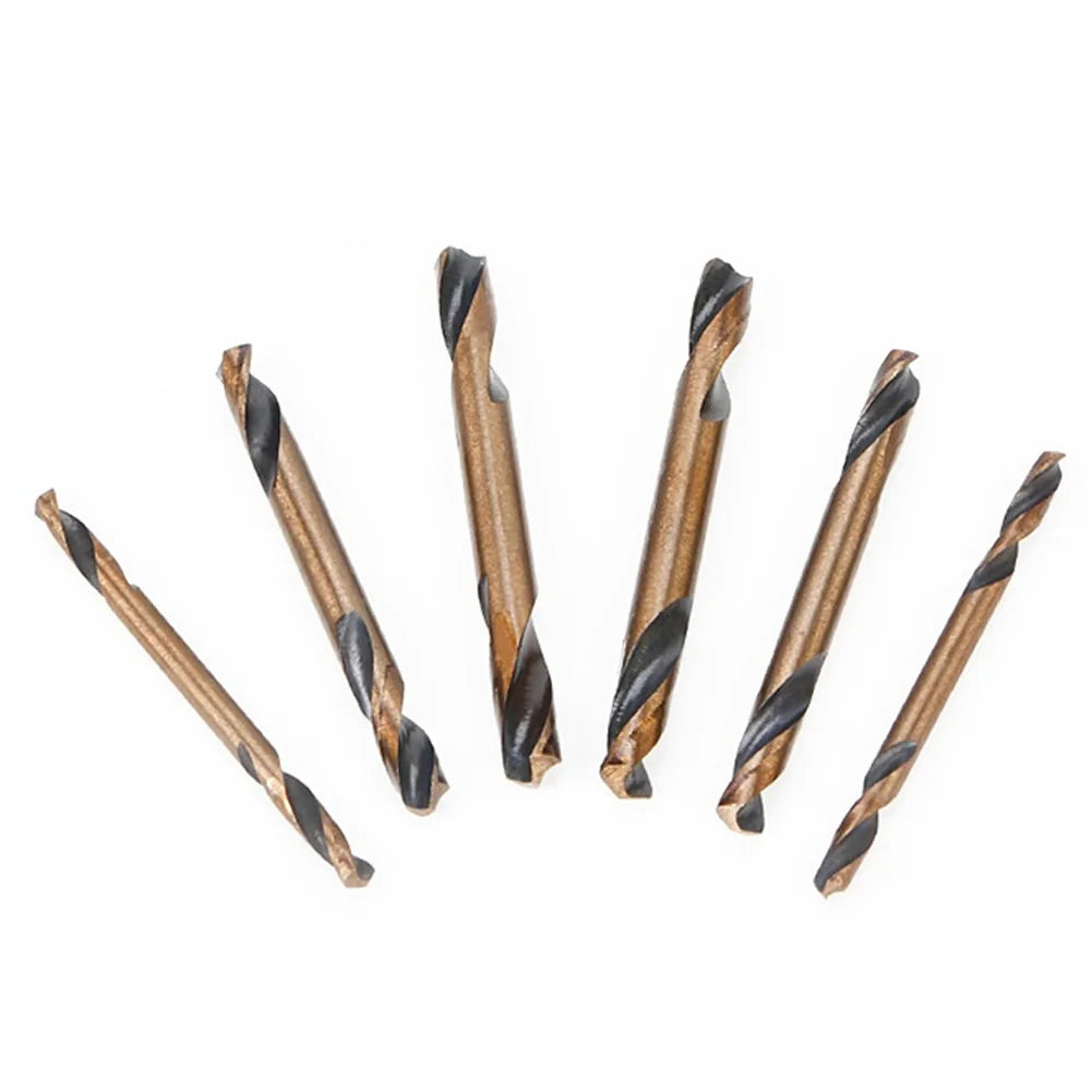 6pcs HSS Double-Headed Auger Drill Bits For Metal Stainless Steel Wood Drilling Power Tool 3mm/ 3.5mm/ 4mm/ 4.5mm/ 5mm/ 6mm