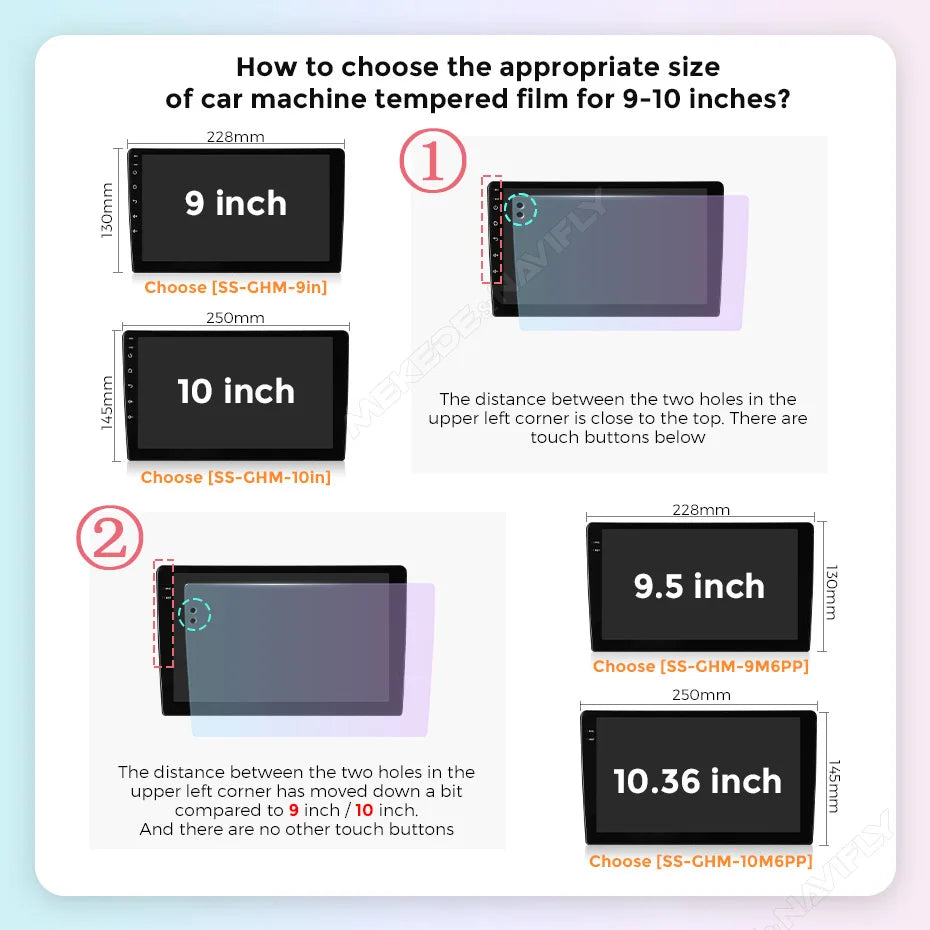 Tempered-Glass Screen Protector for 9" & 10" Car Stereo Touchscreens — HD, Anti-Scratch