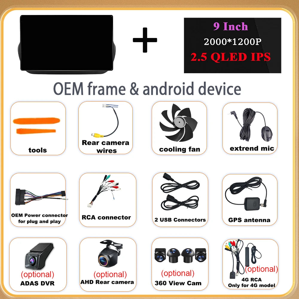 Car Stereo with Apple CarPlay & Android Auto, Compatible with Fiat Fiorino & Qubo, Citroen Nemo & Peugeot Bipper