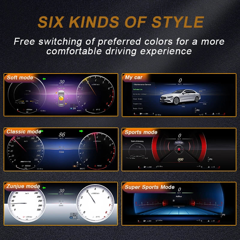 STWEI 2024 New Lcd Digital Dashboard Cluster Digital Speedometer For Mercedes Benz A Class W176 GLA CLA  C117 GLC W205 W212 W207