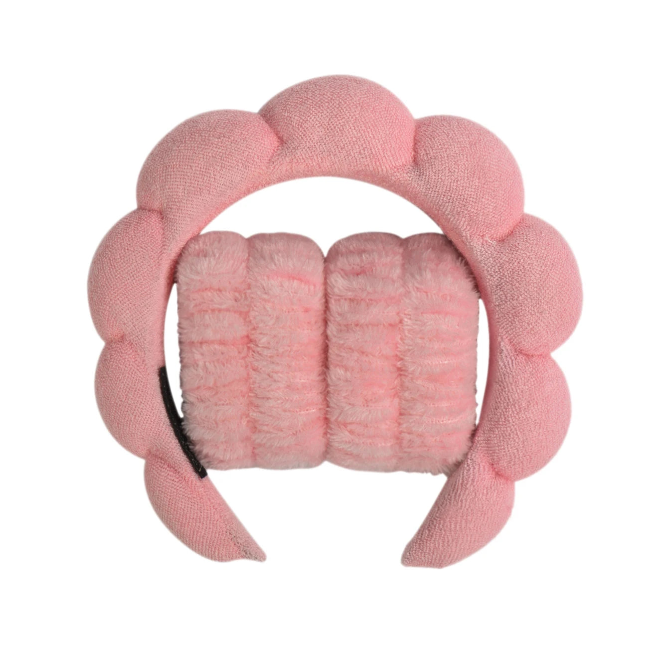 Spa Bubble Headband for Washing Face – Microfiber Puffy Scrunchie Wristband for Skincare & Makeup Routine