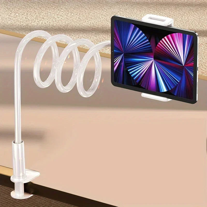 Flexible Lazy Phone & Tablet Stand – Adjustable Desk & Bedside Holder for iPhone, iPad & More | Black / White