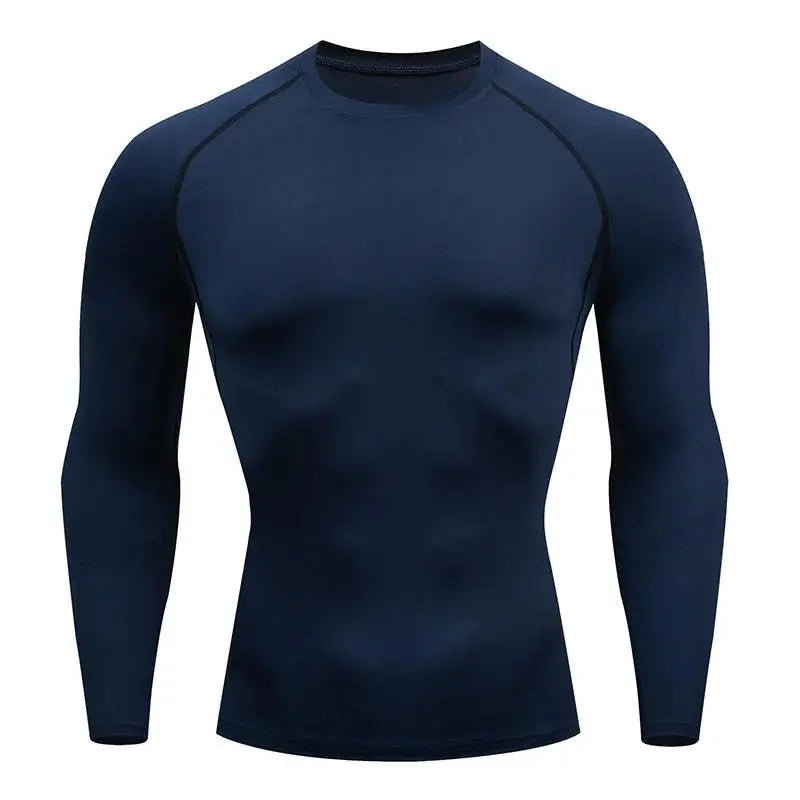 Men's Compression Long-Sleeve Top — Quick-Dry Gym Training & Workout Shirt
