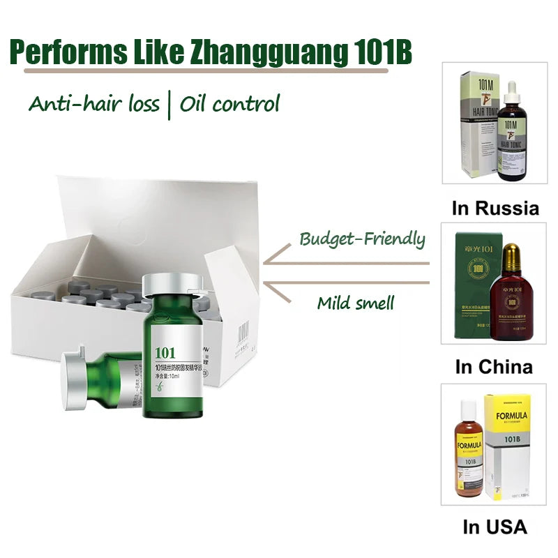 Powerful Zhangguang 101 Shedding Proof & Strengthening Essence 10ml X16 Chinese Herbal Formula Oil Control Tonic