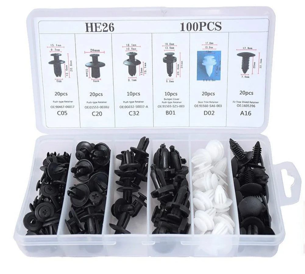 Car Clips Fasteners Kit Auto Trim Panel Clip Mixed Body Bumper Rivet Door Trim Panel Retainer Car Interior Accessories Clips